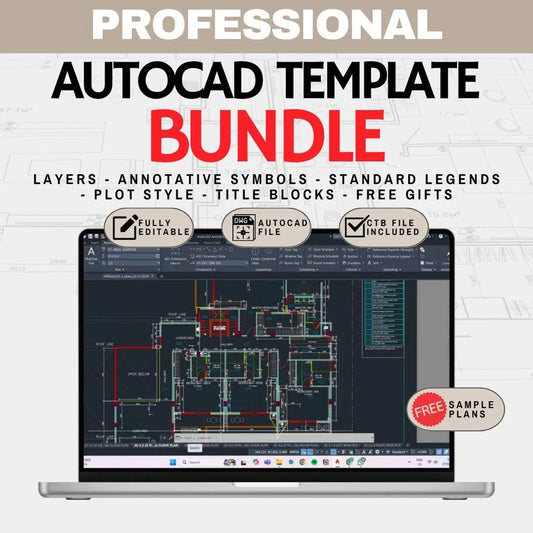 AutoCAD Template Full Pack: Layer System, Title Block (Digital Download)