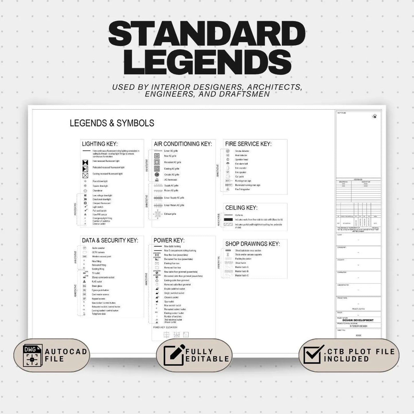 AutoCAD Template Full Pack: Layer System, Title Block (Digital Download)